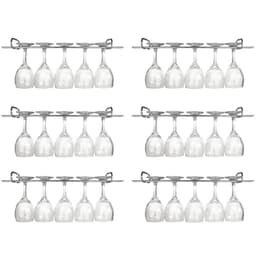6 Suportes Para Taças Cromado Decoração Bar Vinho 25cm