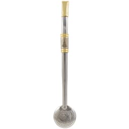 Bomba De Chimarrão Aço Inox Banho Ouro 18k Nossa Senhora Aparecida