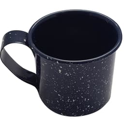 Caneca Xícara Agata 350ml Aço Cromado Esmaltado Rustica Azul