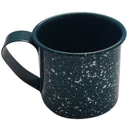 Caneca Xícara Agata 350ml Aço Cromado Esmaltado Rustica Verde