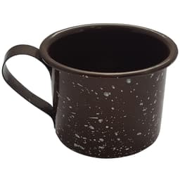 Caneca Xícara Agata Aço Esmaltado Leiteira Rustica 650ml Marrom