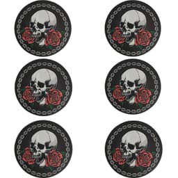 Conjunto 6 Porta Copos Com Caixa MDF Descanso Para Copos de Mesa Caveira