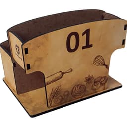 Porta Guardanapos e Sachês de Mesa MDF Numerados 1 ao 25 Zanline Madeira
