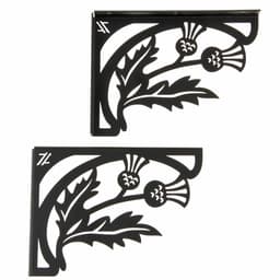 Mão Francesa Ornamentada Preta Aço 20cm Flor Brinco de Princ