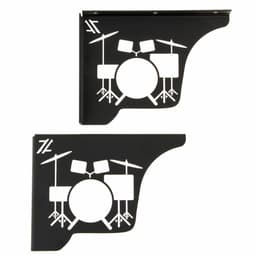 Par Mão Francesa Preta Decorativa 20cm Bateria Acústica Aço