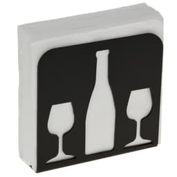 Porta Guardanapo Decorativo Taças e Garrafa de Vinho Preto A