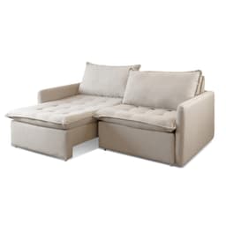 Sofá Cama Retrátil Califórnia 200 cm Linho Nude
