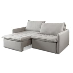 Sofá Cama Retrátil Califórnia 220 cm Linho Cinza
