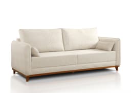 Sofá Living Sala de Estar Safira - Linho Bege